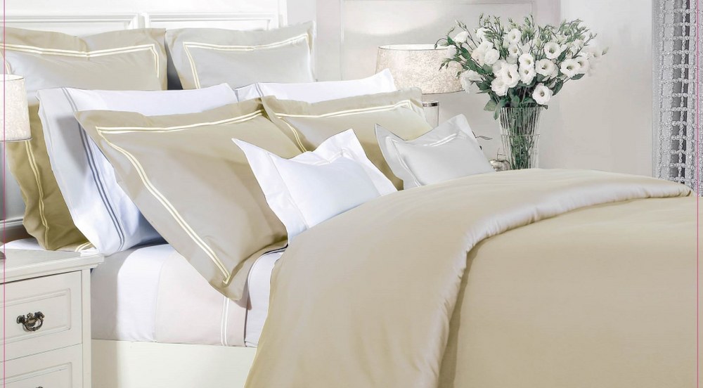 T200 COTON DOUBLE STITCHD DUVET COVER NATURAL