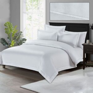 T300 SATEEN - SATIN STITCHED - WHITE